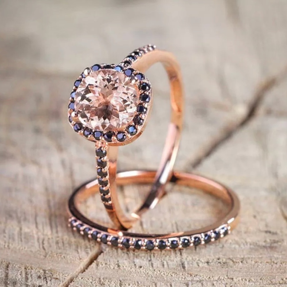 💝Last 1! 🌟 Morganite Sapphire Rose Gold Ring - Picture 2 of 4
